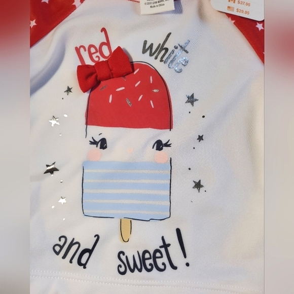🇺🇲Gymboree baby's red, white & blue rashguard swim set Size 6-12M - Picture 3 of 5